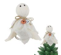Nexoria Pointe de sapin décorative d'Halloween - Squelette - Avec sculpture de crâne et pointe fantôme - Pour jardin, fête, salon, intérieur et extérieur (D)