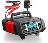 NEXPEAK NC320 20A Chargeur de Batterie de Voiture, 12V 24V Chargeur de Batterie Intelligent Entièrement Automatique avec Compensation de Température pour Les Batteries Plomb-Acide et LifePO4 (Rouge)