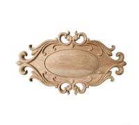 Nexren Applique de porte en bois massif avec motif sculpté pour décoration intérieure pour améliorer les entrées, les portes intérieures et les zones murales avec artisanat (35 x 20 cm)