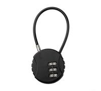 NexRen Digit Cadenas à code étanche avec câble métallique pour bagages, casier de gym, clôture, boîte à outils, sac à dos, cadenas à code en fil d'acier (noir)