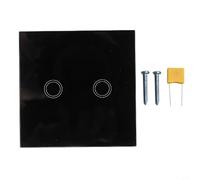 NexRen Interrupteur mural tactile 2 voies 1 voie pour lampe LED ampoule à incandescence avec indicateur LED et connexion simple à fil sous tension (noir)