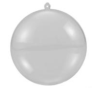 NexRen Lot de 10 boules décoratives réutilisables en plastique transparent avec ouverture pour décoration de mariage et de vacances, avec trou de suspension et fermeture solide, 9 cm