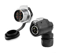 NexRen Lot de 2 connecteurs étanches LP-20 à angle droit, 20 A 500 V AC IP68 IPX9K pour automatisation industrielle et applications automobiles (3 cœurs)