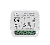 NexRen Module variateur intelligent, pour commutateur Zigbee, module de commutateur intelligent, pas de commutateur de fil neutre, pas de neutre nécessaire, pour assistant domestique (2 CH)