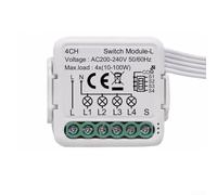 NexRen Module variateur intelligent, pour commutateur Zigbee, module de commutateur intelligent, pas de commutateur de fil neutre, pas de neutre nécessaire, pour assistant domestique (4 CH)