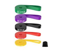 NEXROLA élastiques de Musculation, Lot de 5, élastiques de Musculation avec Bande de résistance de 15 à 125 Livres, adaptés à l'entraînement à Domicile, au Yoga et à la