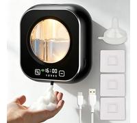 NEXSTRON Distributeur de Savon Automatique, 320ml Distributeur Savon Mousse avec Capteur Infrarouge, Mural,Étanche IPX5, 1500mAh Rechargeable par USB, 5 Niveaux Réglables pour Salle de Bain,Cuisin
