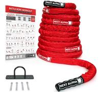Next Alpha Battle Rope - Corde Ondulatoire - 38mm/50mm, 9m/12m/15m - Manche de Protection - Fixation Murale - Workout Instruction Poster