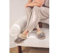 Next Animal Suede Faux Fur Lined Mule Slippers