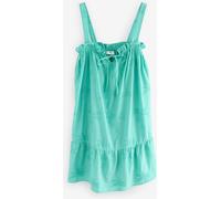 Next Aqua Blue Embroidered 100% Cotton Summer Mini Dress Aqua Blue EU 38 (UK 10)