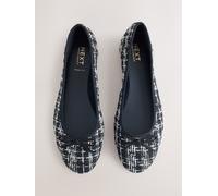 Next Ballerines à bout rond Noir/blanc en tweed EU 37 (UK 4)