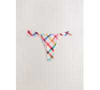 Next Multi/White Bright Check Tanga Bikini Bottoms