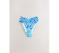 Next Blue/White Zebra High Waist High Leg Bikini Bottoms