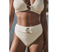 Next Bas de bikini taille haute avec quincaillerie crème FR 42 (EU 40)