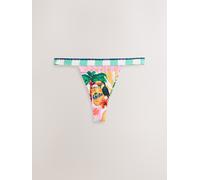 Next Bas de bikini Tanga à jambe haute vert FR 36 (EU 34)