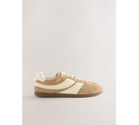 Next Camel Forever Comfort Suede Slimline Panelled Lace Up Trainers