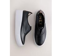 next Baskets à plateforme compensée en cuir Forever Comfort Noir EU 38 (UK 5)
