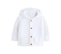 NEXT Bébé Cardigan à Capuche en Maille pour bébé Blanc 12 Mois-18 Mois