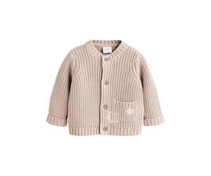 NEXT Bébé Cardigan épais en Maille brodée pour bébé Hello World Neutral 18 Mois-24 Mois