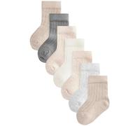 Next Bébé Chaussettes bébé côtelées, 7 paires Marron 6 Mois