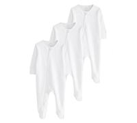 NEXT Bébé Dors-bien essentiel 100% coton zippé pour bébé, lot de 3 Blanc 3 Mois-6 Mois