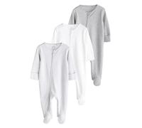 NEXT Bébé Dors-bien essentiel 100% coton zippé pour bébé, lot de 3 Gris 3 Mois