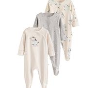 NEXT Bébé Dors-bien zèbre pour bébé 100% coton, lot de 3 Gris Newborn-1 Mois
