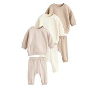 NEXT Bébé Ensemble sweat et pantalon de jogging pour bébé, lot de 6 Naturel 12 Mois-18 Mois