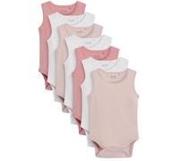 NEXT Bébé fille Body débardeur 100% coton pour bébé, lot de 5/lot de 7 Rose/blanc 3 Mois-6 Mois