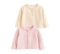 NEXT Bébé Fille Cardigan 100% Coton, Lot de 2 Pink/Neutral 6 Mois-9 Mois