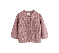 NEXT Bébé Fille Cardigan en Maille pour bébé avec Inscription brodée au Dos Rose 12 Mois-18 Mois