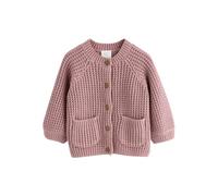 NEXT Bébé Fille Cardigan en Maille pour bébé avec Inscription brodée au Dos Rose 3 Mois
