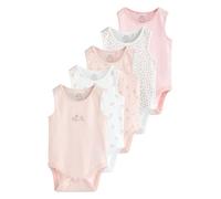 Next Bébé Fille Débardeur 100% Coton pour bébé, Lot de 5 Pink Bunny 9 Mois