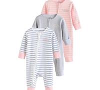 NEXT Bébé fille Dors-bien 100% coton à slogan pour bébé, lot de 3 (0 à 3 ans) Pink/Grey 9 Mois