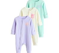 NEXT Bébé Fille Dors-Bien bébé 100% Coton sans Pieds avec Fermeture zippée Double-Sens, Lot de 3 Multi-Couleurs 3 Mois-6 Mois