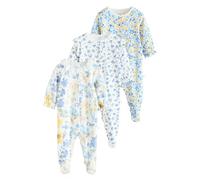 NEXT Bébé fille Dors-bien bébé à fleurs avec col 100% coton, lot de 3 Bleu 6 Mois