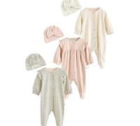 NEXT Bébé Fille Dors-Bien et Turban Assorti 100% Coton bébé, Lot de 3 Rose 6 Mois
