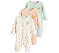 NEXT Bébé Fille Dors-Bien sans Pieds à Boutons-Pression, Lot de 3 Crème 9 Mois