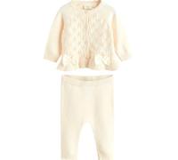 NEXT Bébé fille Ensemble cardigan bébé en maille 100% coton avec volant et nœud Blanc 2 Ans-3 Ans