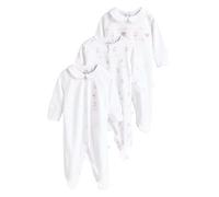 NEXT Bébé Fille Grenouillère à col bébé, Lot de 3 Blanc Newborn