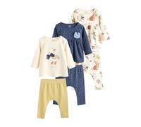 NEXT Bébé fille Haut à manches longues et legging, 6 pièces Écru 9 Mois-12 Mois