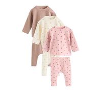 NEXT Bébé fille Haut à manches longues et legging, 6 pièces Pink/Cream/Brown Print 12 Mois-18 Mois