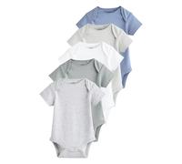 NEXT Bébé garçon Bodies à manches courtes, lot de 5 Grey/White 12 Mois