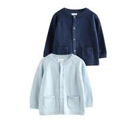 NEXT Bébé garçon Cardigan bébé en maille 100% coton, lot de 2 Bleu 3 Mois
