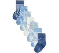 Next Bébé garçon Chaussettes bébé, 7 paires Bleu/blanc 3 Mois