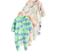 NEXT Bébé garçon Dors-bien 100% coton à imprimé animal pour bébé, lot de 4 Multi-couleurs 3 Mois