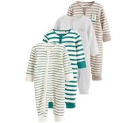 NEXT Bébé garçon Dors-bien sans pieds avec fermeture zippée double-sens, lot de 4 Vert/gris 9 Mois