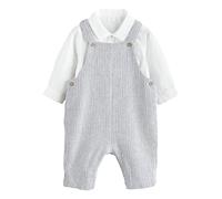 NEXT Bébé garçon Ensemble body et salopette 100% coton tissé bébé Grey/White 12 Mois-18 Mois
