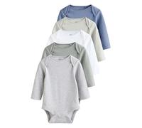NEXT Bébé garçon Lot de 5 bodies à manches longues Grey/White 6 Mois