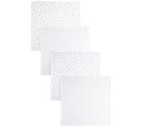 NEXT Bébé Lingettes bébé en Mousseline 100% Coton, Lot de 4 White Delicate Animal M